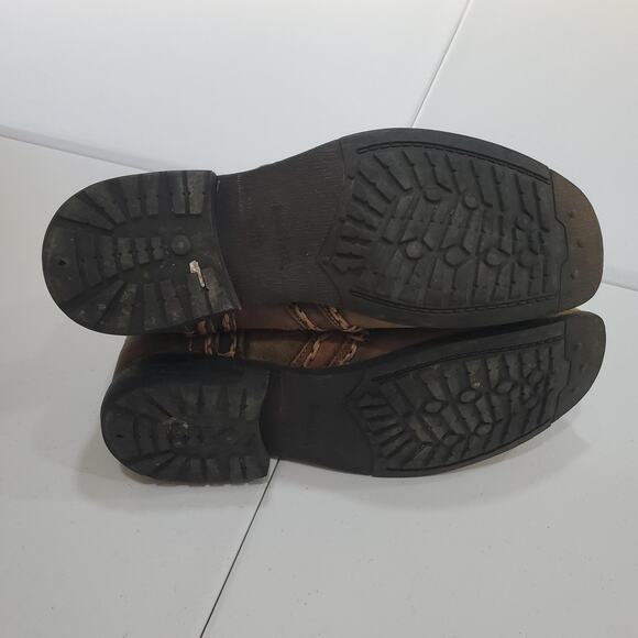 Bed Stu Boots Mens Size 10 Brown Leather Ankle Side Zip Whipstitch Distressed - Picture 7 of 11